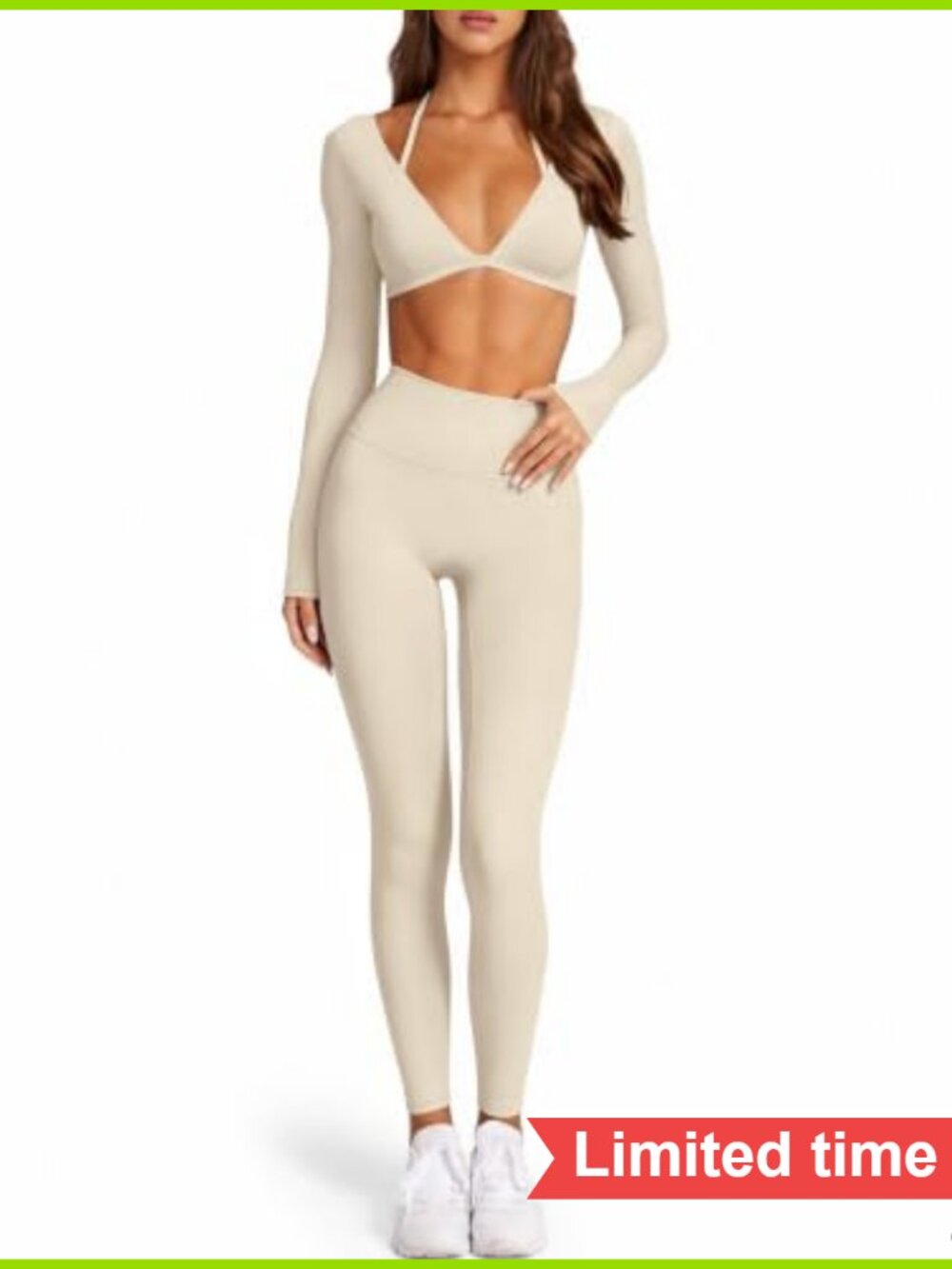 Padded Halter Sports Bra and High Waisted Leggings 2 Piece Yoga Workout Set